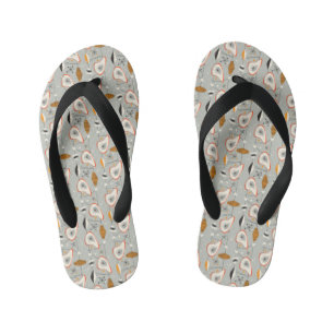 Geometric Teal & Blue Pattern Kid's Flip Flops