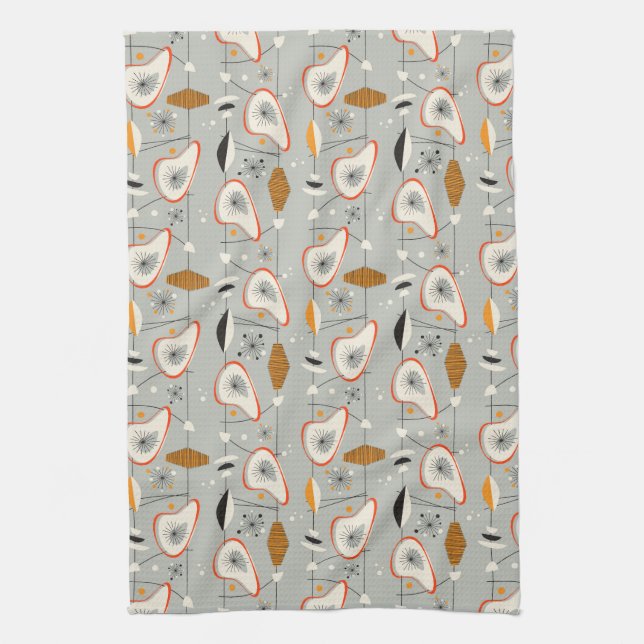 Geometric Teal & Blue Pattern Kitchen Towel (Vertical)