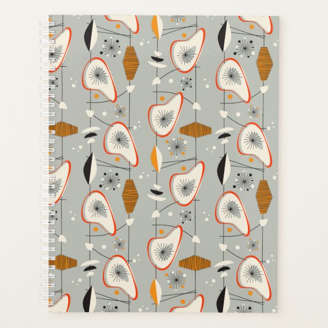 Geometric Teal & Blue Pattern Planner (Front)