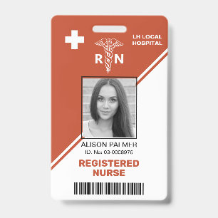 Geometric terracotta triangle Registered nurse RN Badge