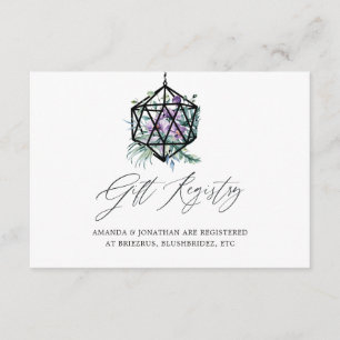 Geometric Terrarium Floral Wedding Gift Registry Enclosure Card
