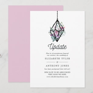 Geometric Terrarium Pastel Floral Wedding Update Invitation