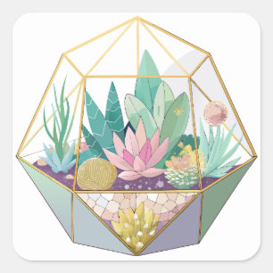 Geometric Terrarium Square Sticker