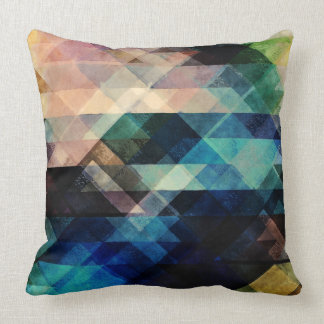 Geometric Textural Colorations Throw Pillow