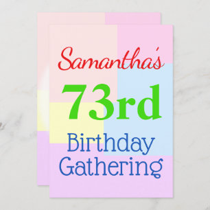 Geometric Themed "73rd Birthday Gathering" Invitation