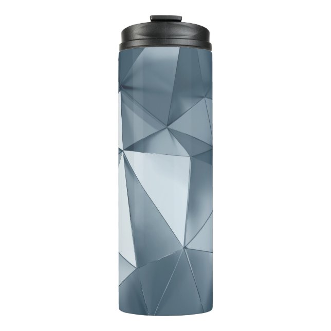 Geometric three dimensional metal background thermal tumbler (Front)