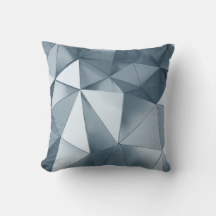 Geometric three dimensional metal background throw pillow