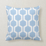 Geometric Throw Pillow in Placid Blue<br><div class="desc">Geometric pattern accent pillow in Placid Blue. Machine washable. Made in the U.S.A. Decorative square or rectangular throw pillows with geometric Moroccan tile pattern covers. High quality cotton or polyester,  available in three sizes and many colours,  perfect for the living room couch,  family room or bedroom.</div>