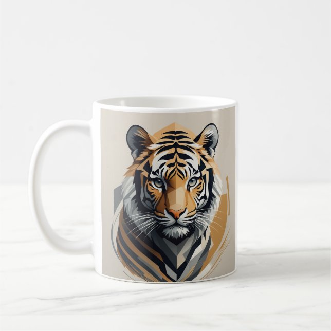 Geometric Tiger Coffee Mug (Left)