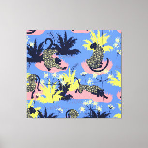 Geometric tiger, leopard: children's pattern. canvas print
