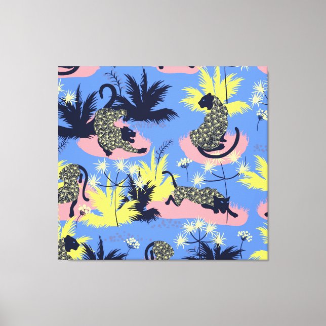 Geometric tiger, leopard: children's pattern. canvas print (Front)