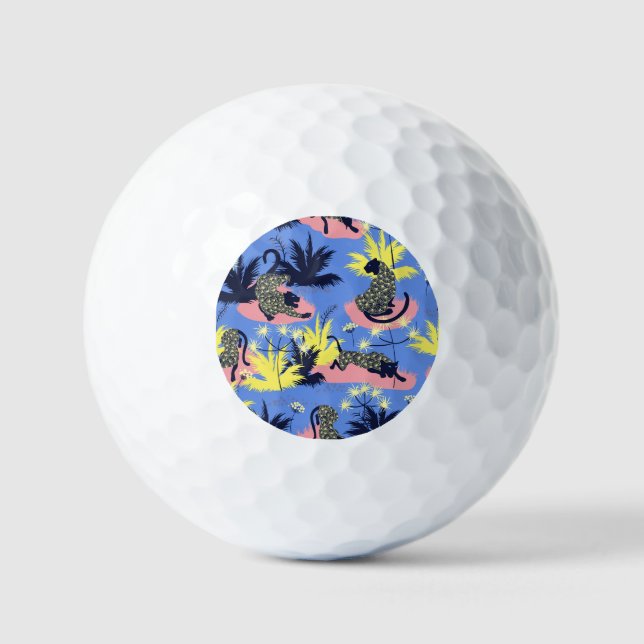 Geometric tiger, leopard: children's pattern. golf balls (Front)