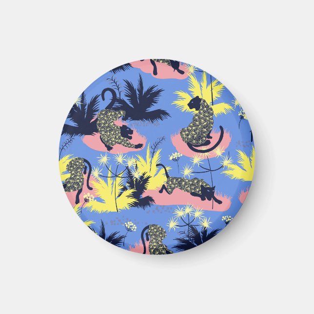 Geometric tiger, leopard: children's pattern. magnet (Front)