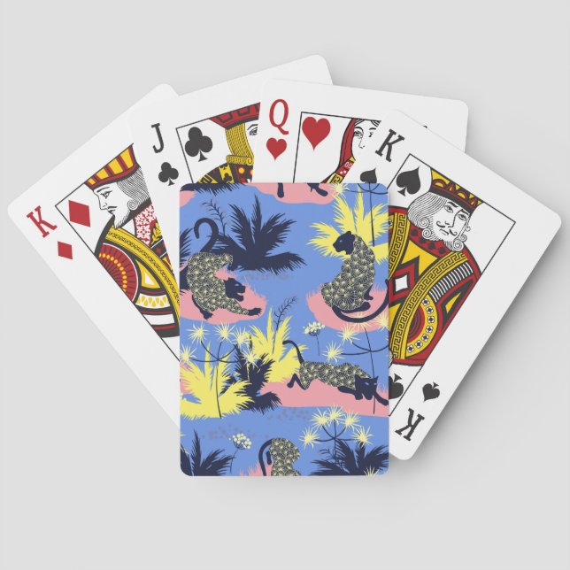 Geometric tiger, leopard: children's pattern. playing cards (Back)