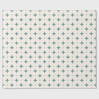 Geometric Tile Gold and green Wrapping Paper