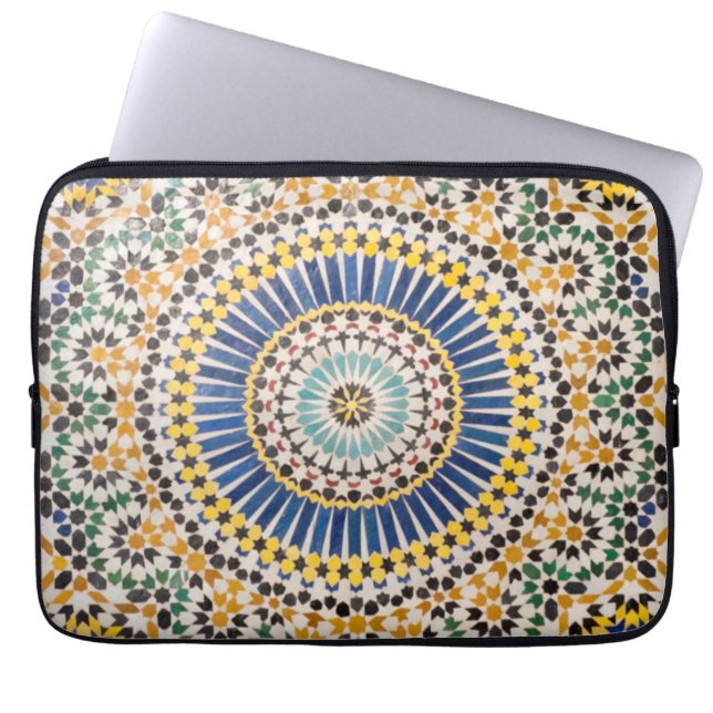 Geometric tile pattern, Morocco Laptop Sleeve (Front)