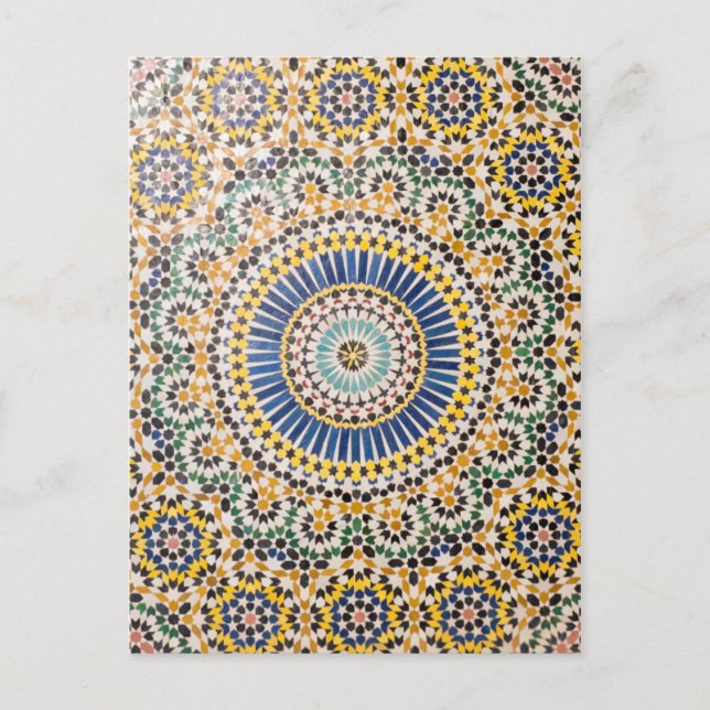 Geometric tile pattern, Morocco Postcard (Front)