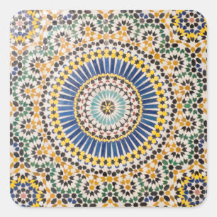 Geometric tile pattern, Morocco Square Sticker
