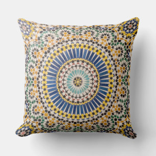 Geometric tile pattern, Morocco Throw Pillow