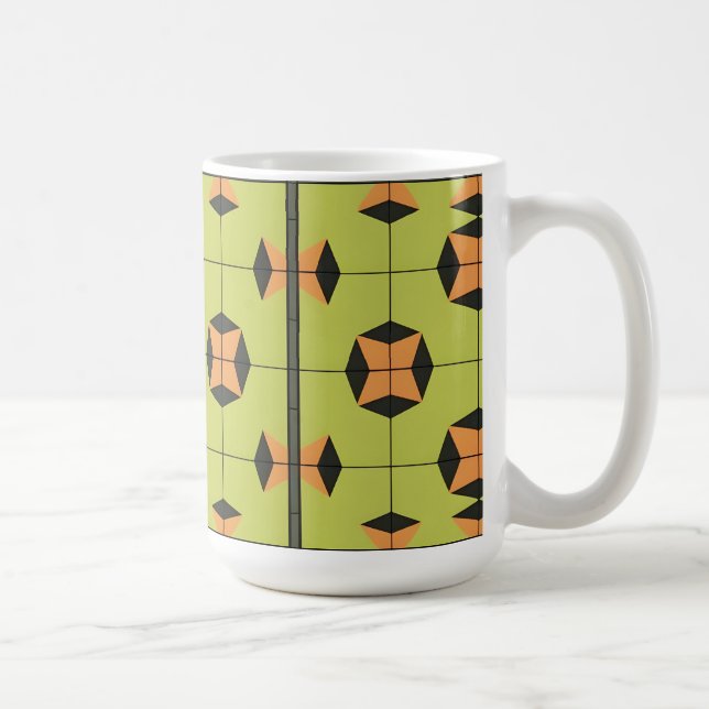 Geometric Tile Pattern with Bright Colours Coffee Mug (Right)