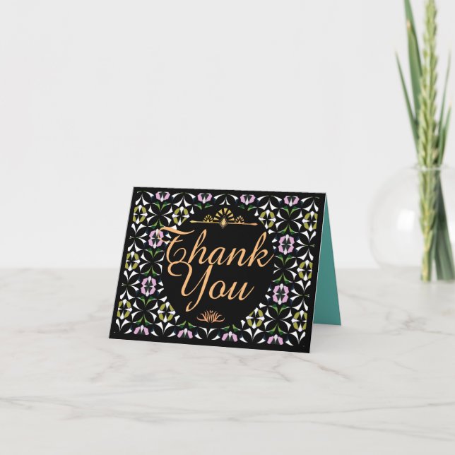 Geometric Tile  Thank You Card (Front)