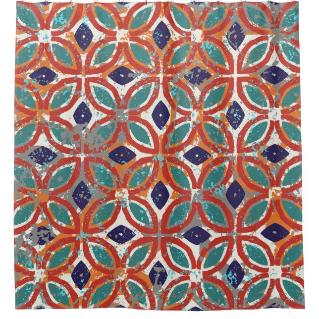 Geometric tiles: ethnic vintage background. (Front)