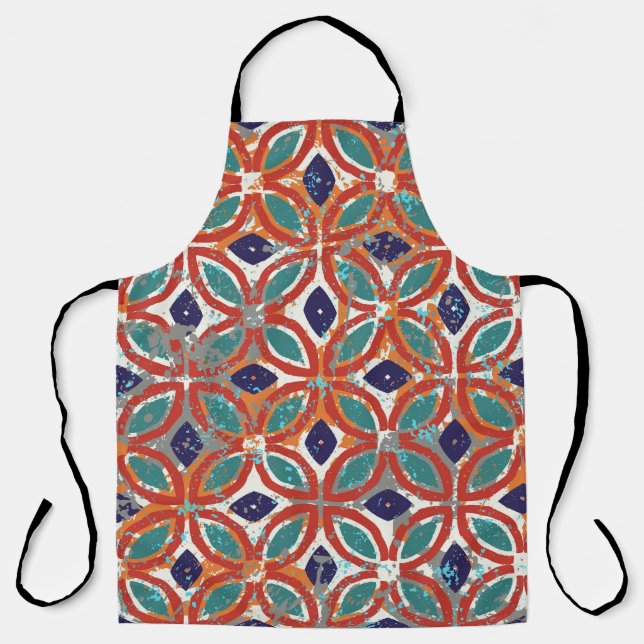 Geometric tiles: ethnic vintage background. apron (Front)