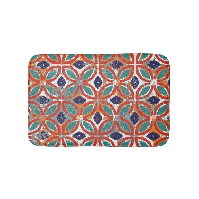 Geometric tiles: ethnic vintage background. bath mat (Front)