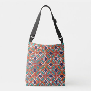 Geometric tiles: ethnic vintage background. crossbody bag