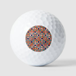 Geometric tiles: ethnic vintage background. golf balls