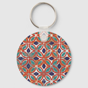 Geometric tiles: ethnic vintage background. keychain