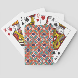 Geometric tiles: ethnic vintage background. playing cards