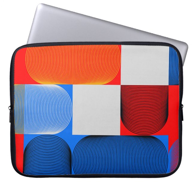 Geometric transition: abstract vintage pattern. laptop sleeve (Front)