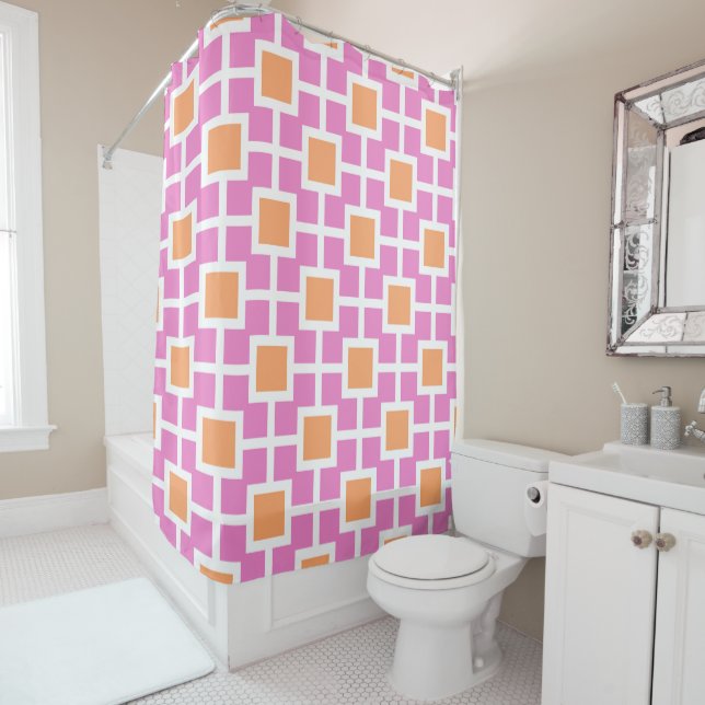 Geometric Trellis Pattern in Pink & Orange (In Situ)