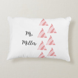 Geometric Triangels And Name Accent Pillow