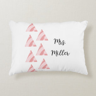 Geometric Triangels And Name Accent Pillow