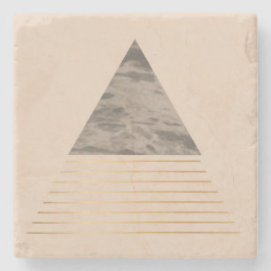 Geometric triangle art stone coaster