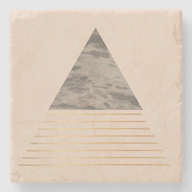 Geometric triangle art stone coaster (Front)