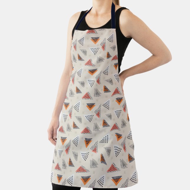 Geometric Triangle Hand Drawn Pattern Apron (Insitu)