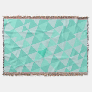 Geometric Triangle Mint Modern Abstract Throw Blanket