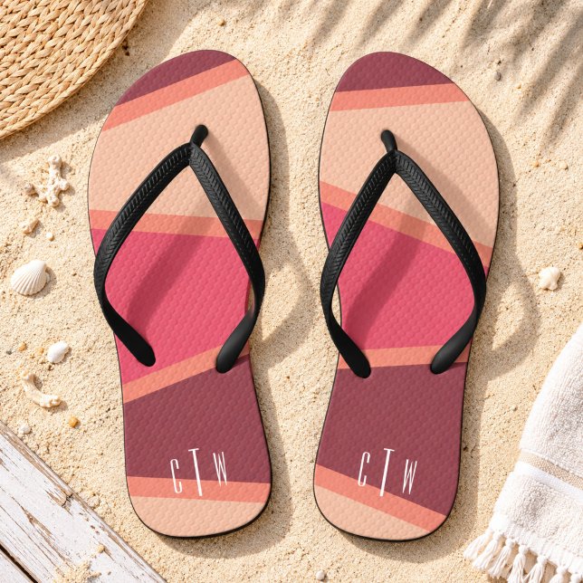 Geometric Triangle Monogram Flip Flops (Creator Uploaded)