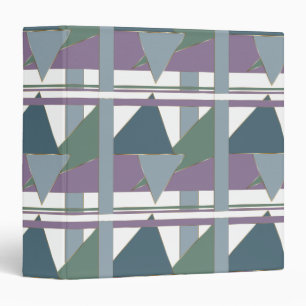 Geometric Triangle Pattern Blue Violet Green Binder