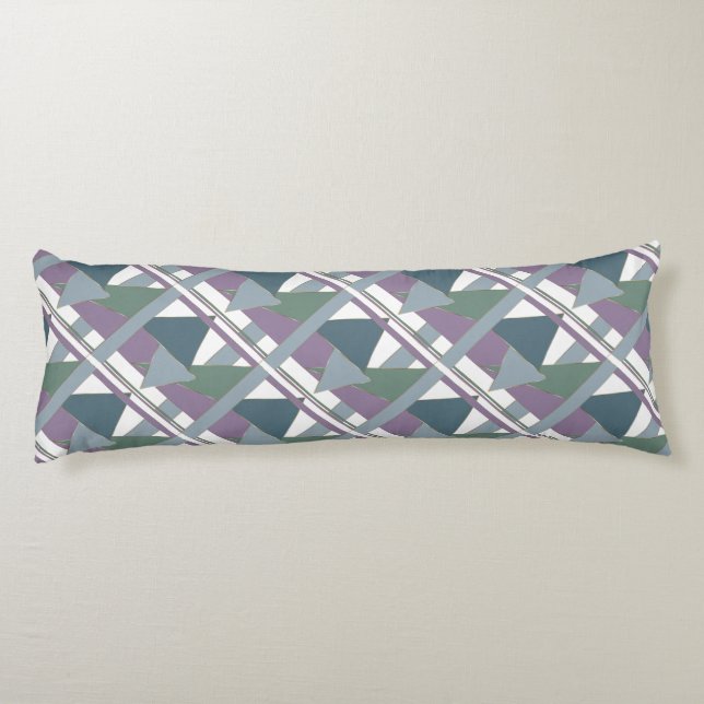 Geometric Triangle Pattern  Blue Violet Green Body Pillow (Back)