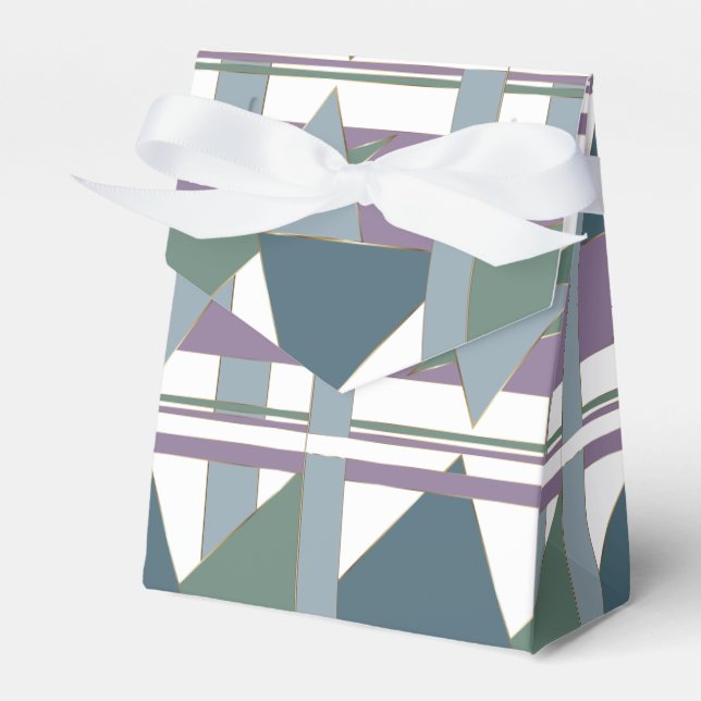 Geometric Triangle Pattern  Blue Violet Green Favor Box (Front Side)