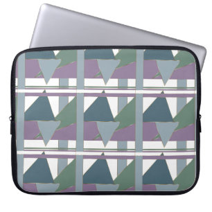 Geometric Triangle Pattern  Blue Violet Green Laptop Sleeve