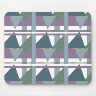 Geometric Triangle Pattern  Blue Violet Green Mouse Pad