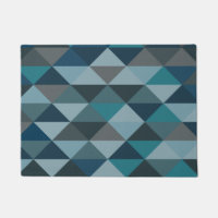 Geometric Triangle Pattern in Blue and Grey