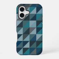 Geometric Triangle Pattern in Blue and Grey