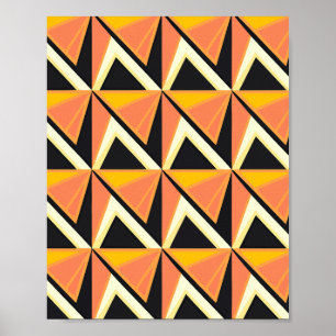 Geometric Triangle Pattern in Warm Tones Poster