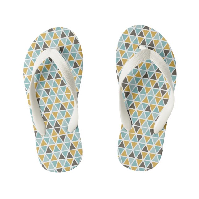 Geometric Triangle Pattern Kid's Flip Flops (Footbed)